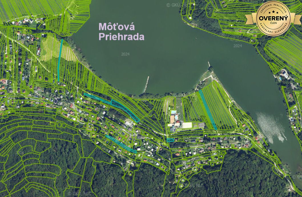 pozemky 300m2-5000m2 pri priehrade, pôda, les- urbár. môťová