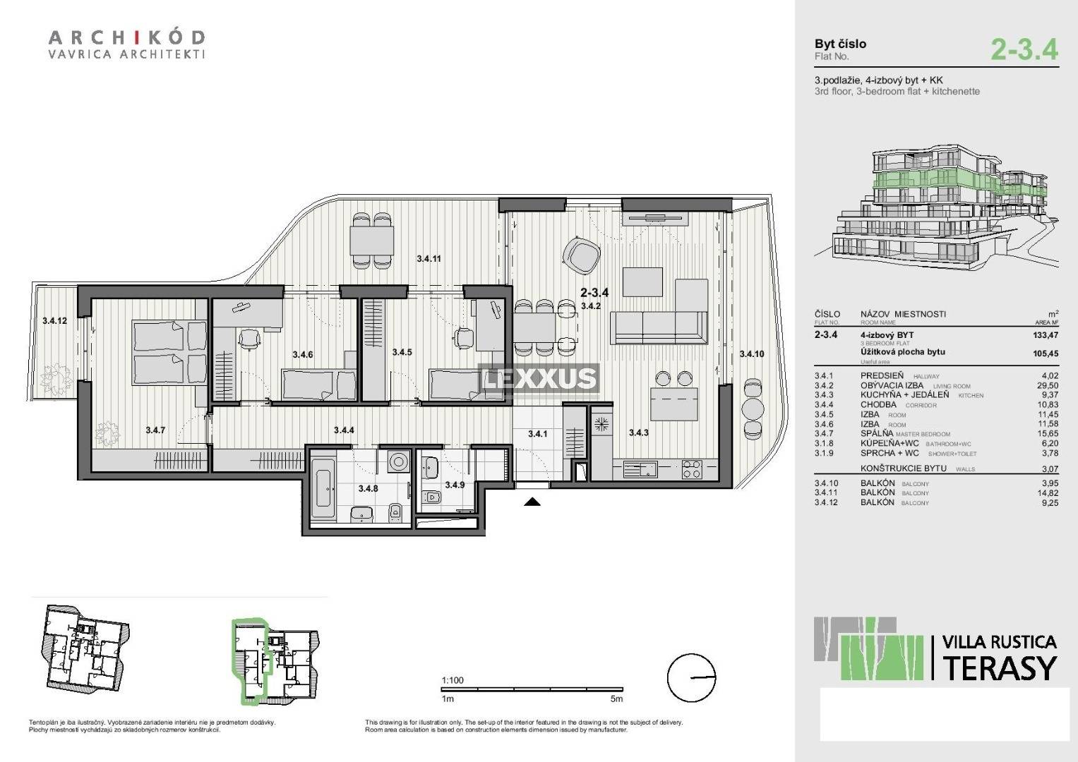 lexxus i 4-izbový byt v projekte villa rustica-terasy 2, dúbravka