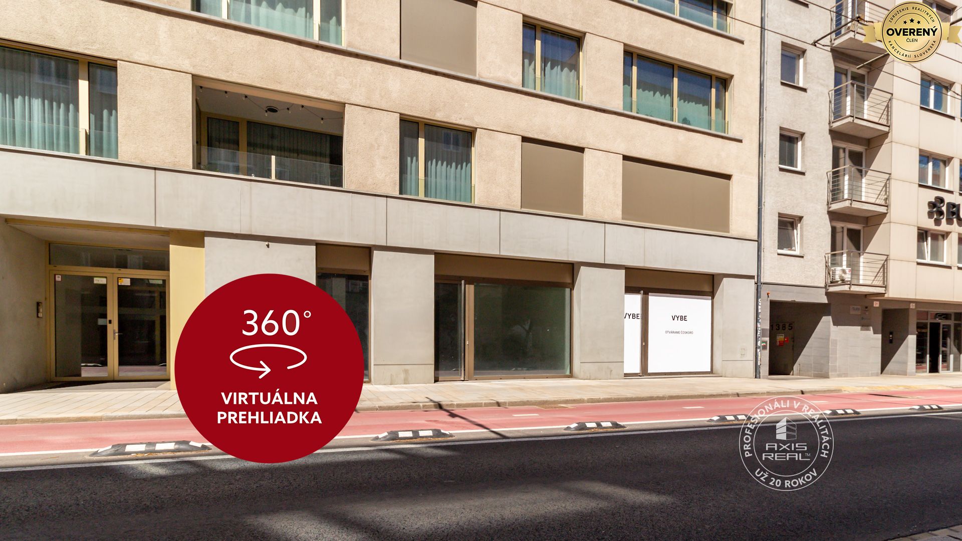 axis real dunajská obch. priestor 107 m2 z ulice, novostavba, garáž