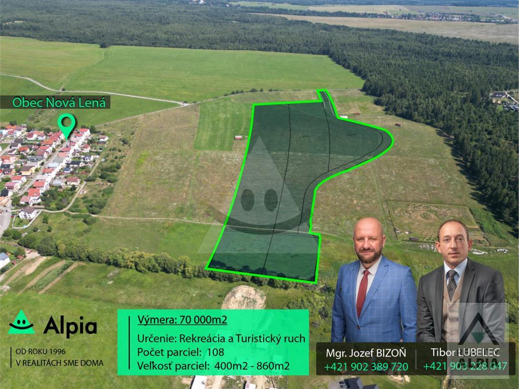 pozemok na predaj pre rekreačné stavby, nová lesná