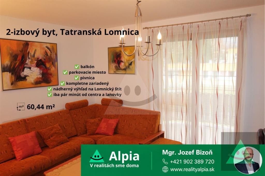 zariadený 2-izbový byt s balkónom a parkovaním v tatranskej lomnici pripravený na bývanie aj investíciu