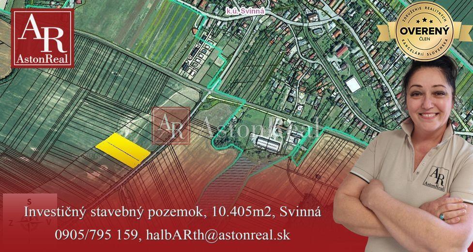 investičné stavebné pozemky 4.888m2, 5.517m2 alebo 10.405m2, svinná