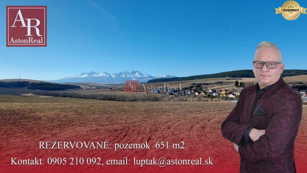astonreal rezervované pozemok 651m2 s výhľadom na v. tatry