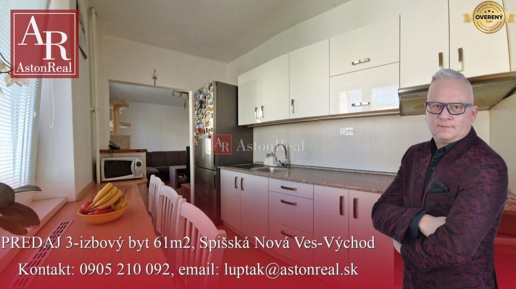 astonreal na predaj 3-izbový byt 61m2, spišská nová ves - východ