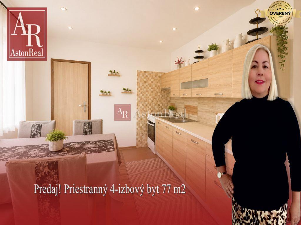 predaj priestranný 4-izbový byt 77 m2 s balkónom v lipt. mikuláši
