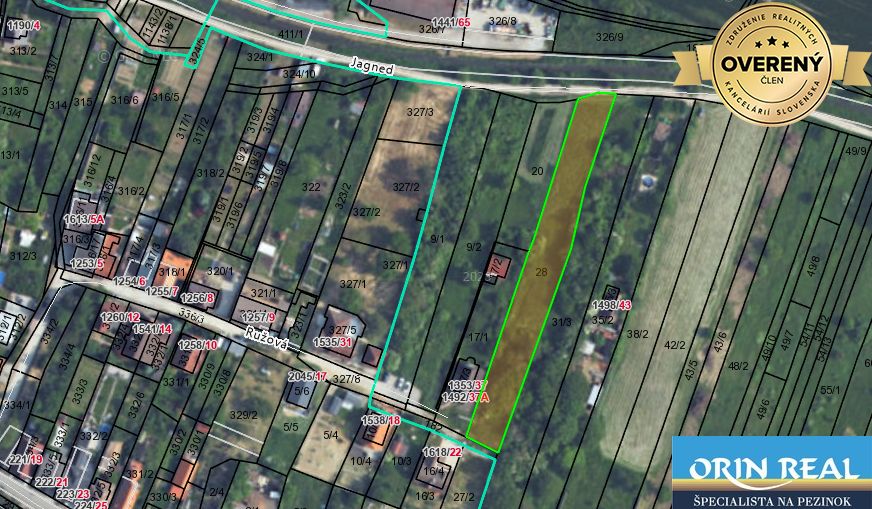 predaj investičného pozemku v šenkviciach na výstavbu rd - 2197 m2