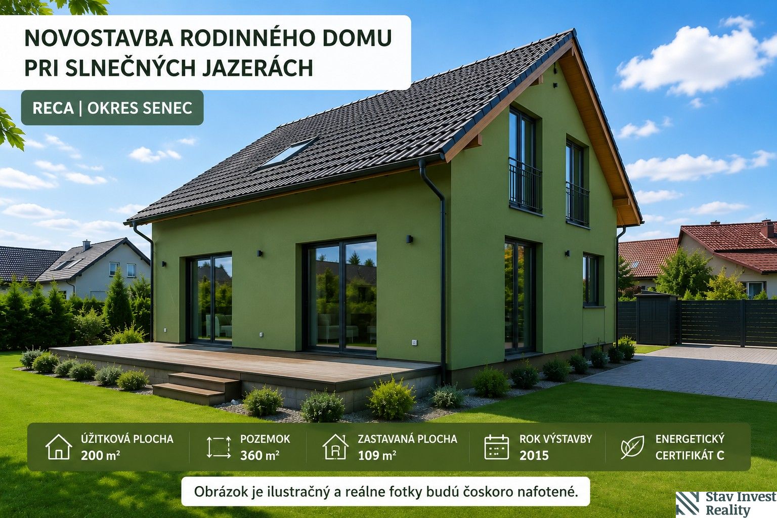 rodinný dom pri slnečných jazerách reca okres senec