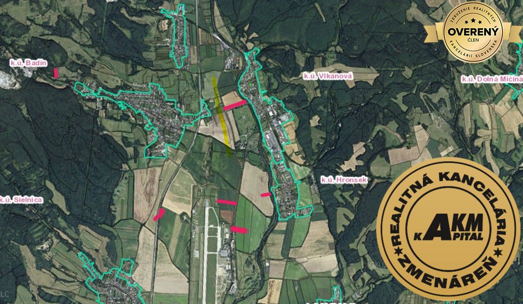pozemky na predaj badín, okres banská bystrica